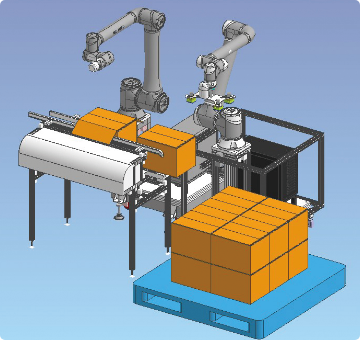 資材段ボール 開函ロボットシステム